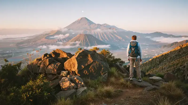 Escenas de caminatas y aventuras en Guatemala.